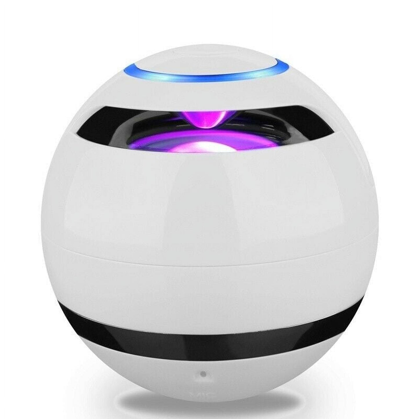 DFITO Portable Bluetooth Mini Speaker, Wireless Speaker Outdoor Super Bass 360 Stereo Sound USB/TF/FM Radio with LED Light Rechargeable for Home and Travel, Outdoor Music Party Show Speaker,White