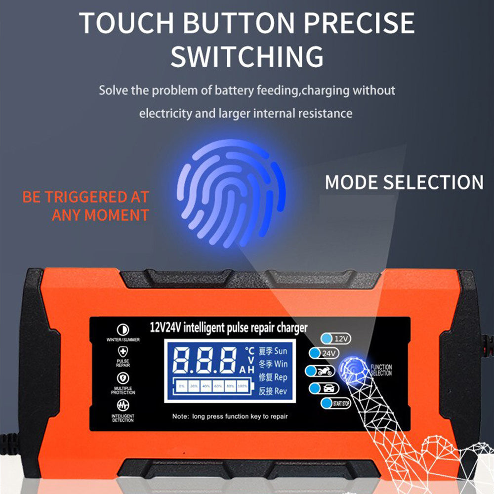 DFITO Car Battery Charger,12V and 24V Fully Automatic Smart Battery Charger,Trickle Charger,Battery Desulfator for Car Truck Motorcycle