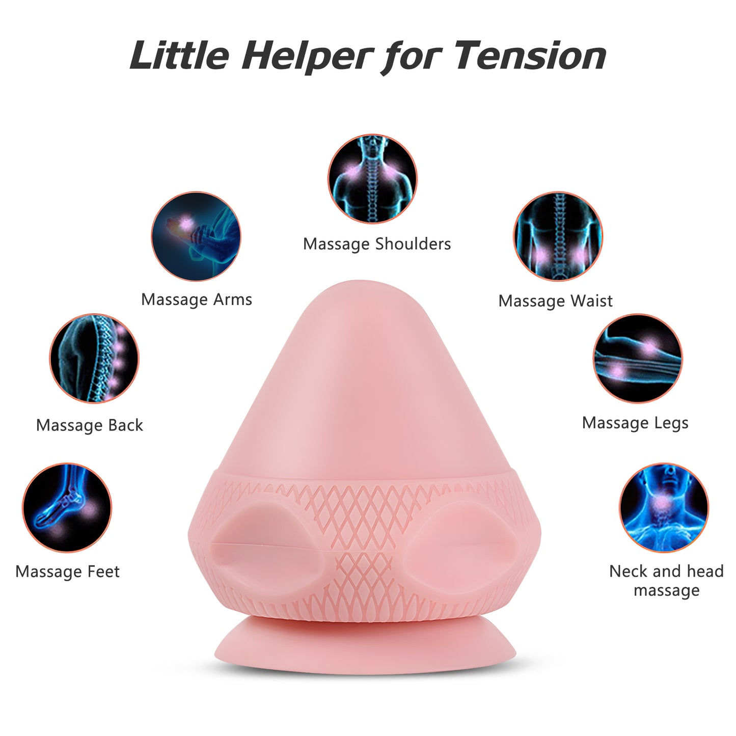 Mountable Massage Therapy Tool - Multi-Surface Suction Cup Wall Massage Tool for Sore Muscles, Myofascial Release, Stress Relief, Trigger Point and Deep Tissue Massage