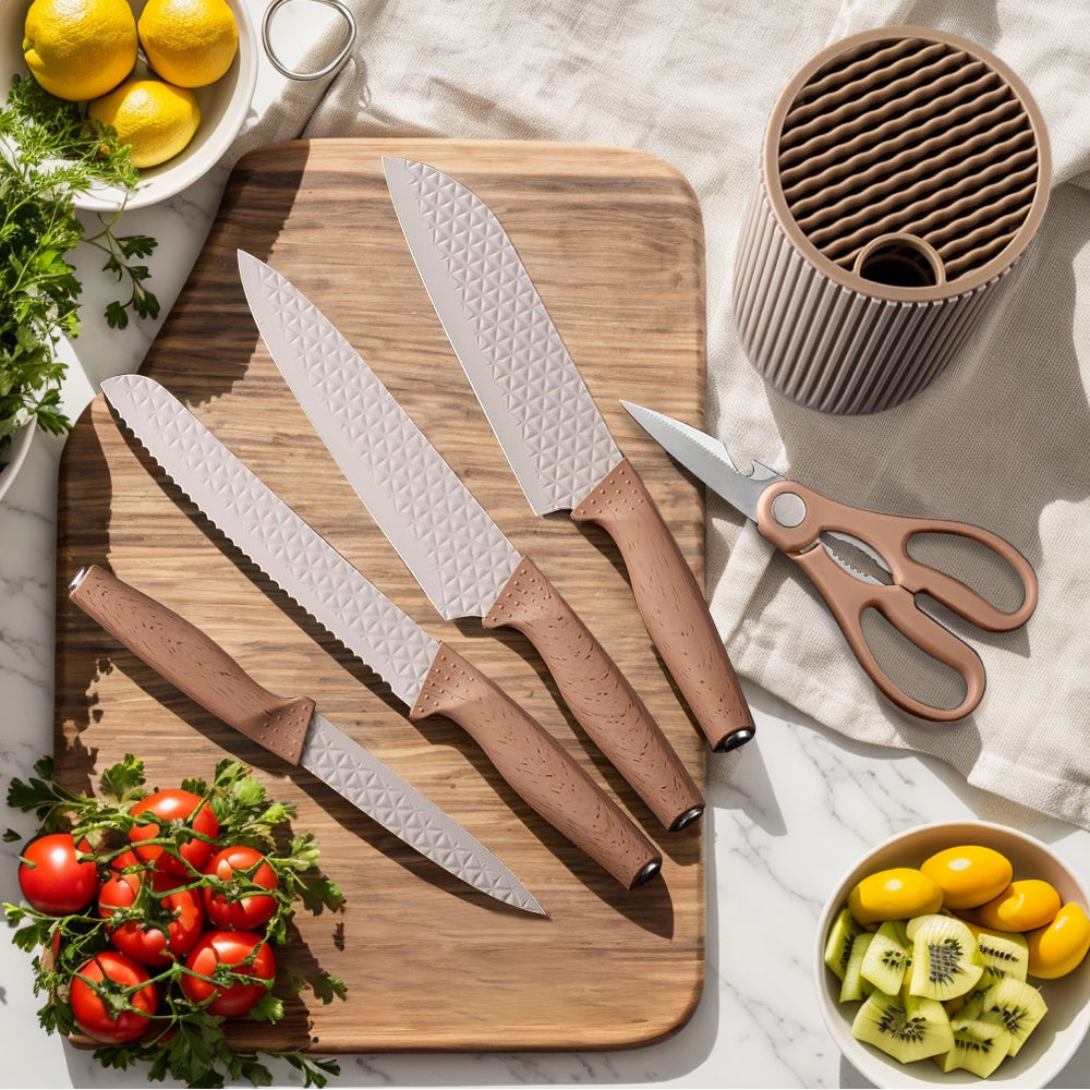 Kitchen Knife Set, Professional Stainless Steel Knives Set for Kitchen with Universal Knife Block