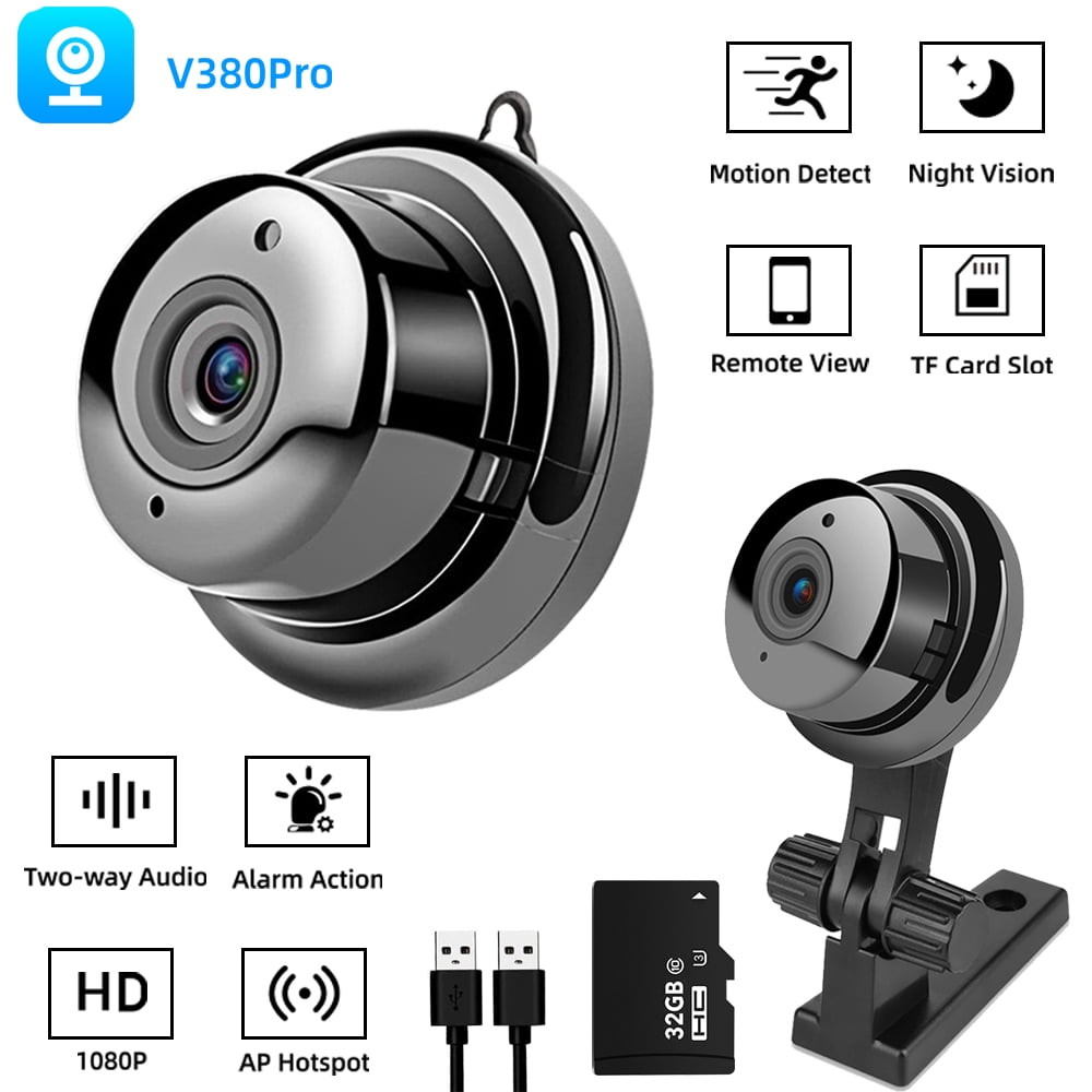 DFITO Security Camera Indoor 1080P, Wireless WiFi Surveillance with 32G Memory Card, Motion Detection, Two-Way Audio, Night Vision for Home Office