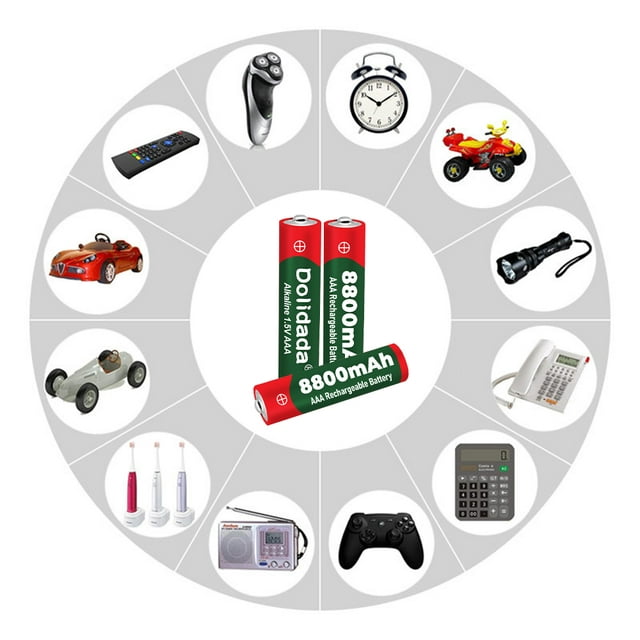 DFITO 16 Pcs 1.5VAAA Rechargeable High-Performance Alkaline Batteries, Recharge up to 1000 Times, Standard Capacity 8800 mAh, Pre-Charged