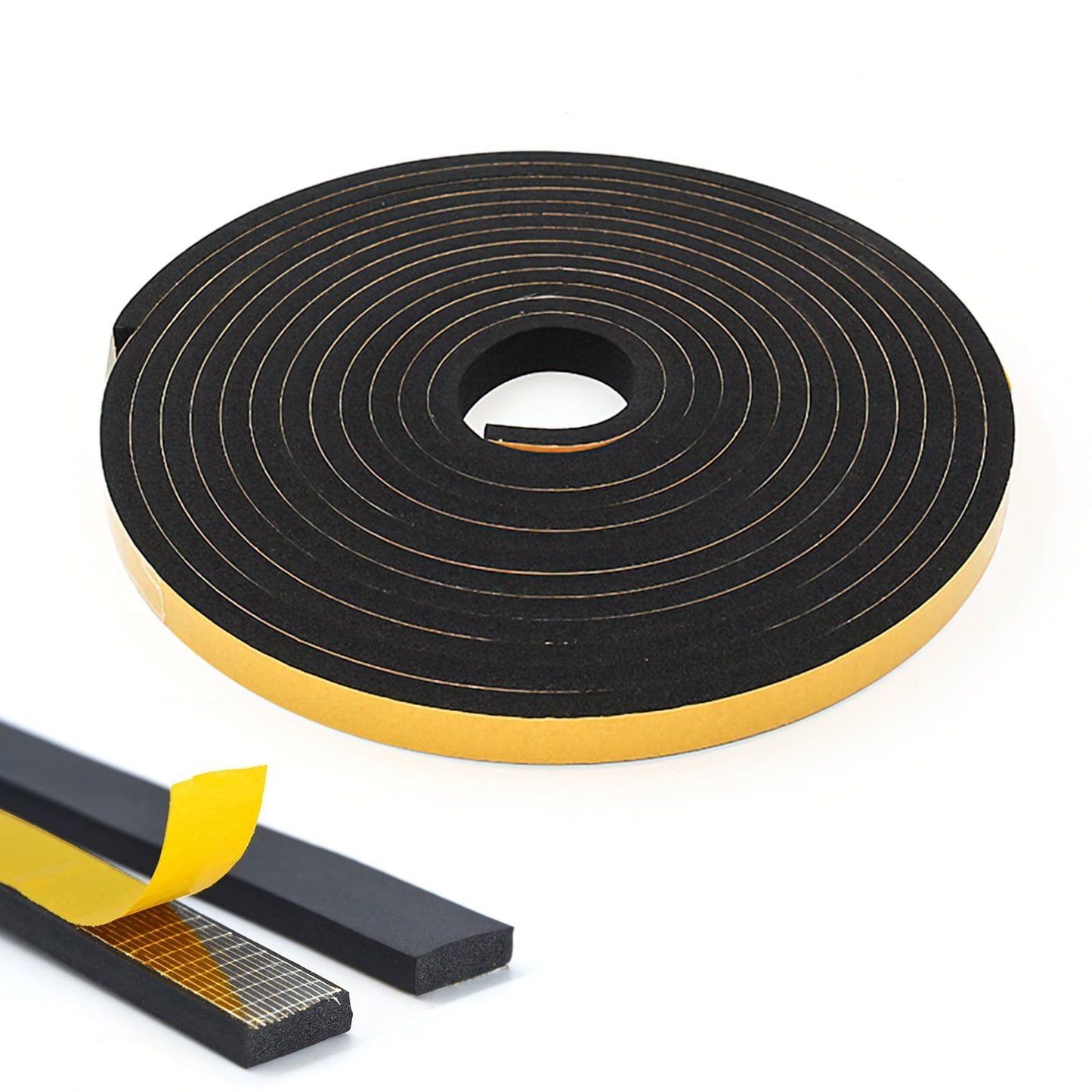 Weather Stripping Door Seal Strip,1inch(Width) x 16.4Ft(Length), Strong Adhesive Foam Insulation Tape for Front Door Frame and Windows, Soundproofing Weatherstrip