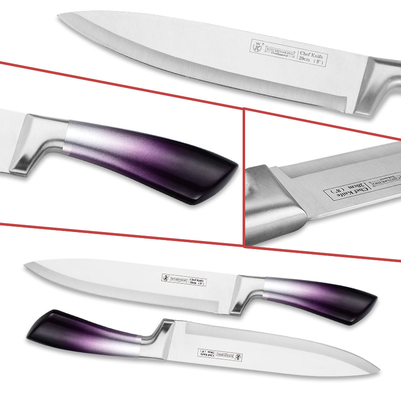 Jiameikang kitchen knife-purple gradient 9-piece set