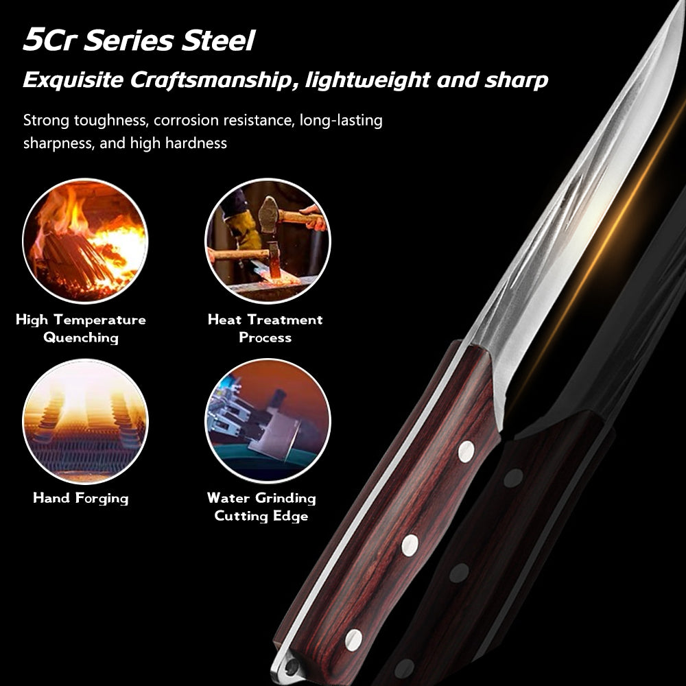 3PCS Butcher Knife Set Hand Forged chef knife Boning Knife