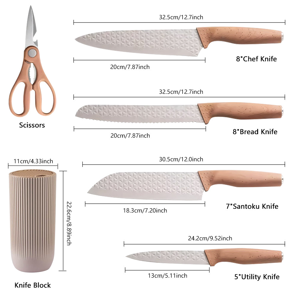 Kitchen Knife Set, Professional Stainless Steel Knives Set for Kitchen with Universal Knife Block