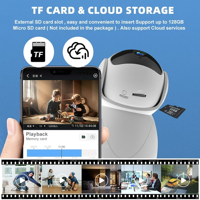 Pan/Tilt Security Camera for Baby Monitor,DFITO 5G Pet Camera w/ Motion Detection, 1080P, 2-Way Audio, Night Vision, Cloud & SD Card Storage