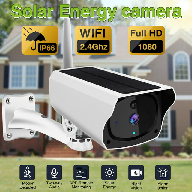 Solar Security Camera Wireless, DFITO 1080P HD Video Solar Powered IP Cameras for Home Security