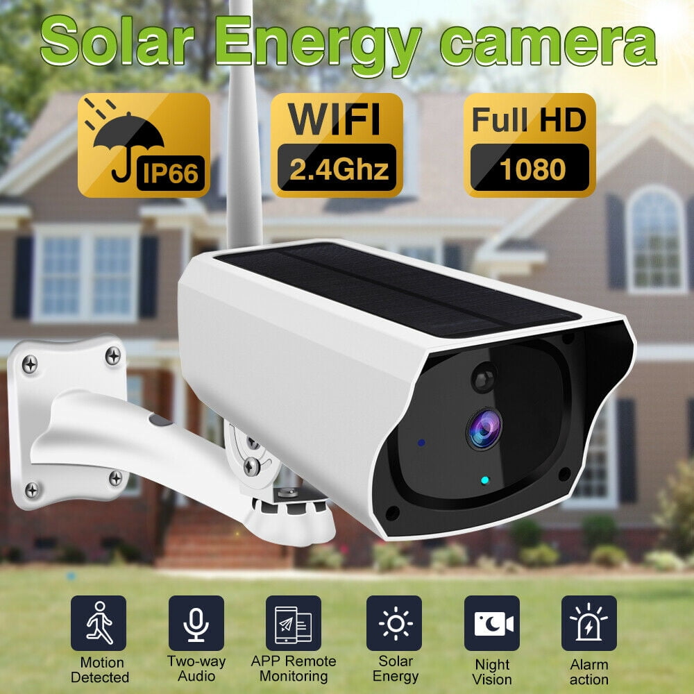Solar Security Camera, 1080P Wireless Night Vision Rechargeable Battery Outdoor IP66 Waterproof£¬Night Vision, 2-Way Audio Camera with Human & Motion Detection