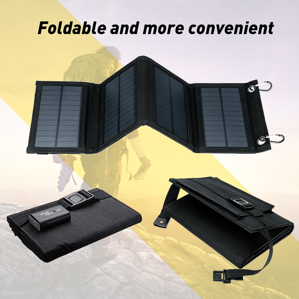 DFITO 100 Watts 10 Volts Monocrystalline Solar Panel Foldable USB Solar Panel Power Bank for Camping Hiking
