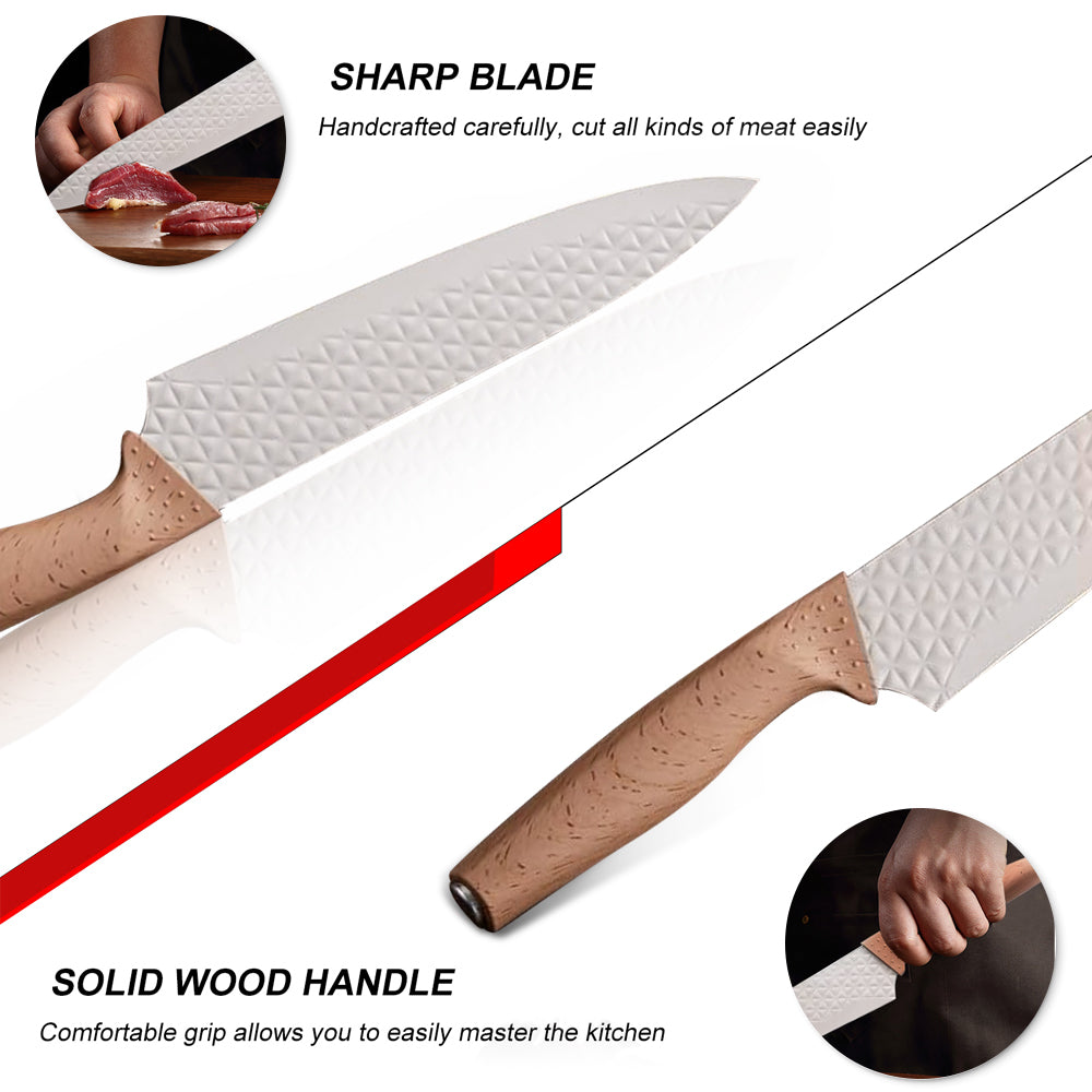 Kitchen Knife Set, Professional Stainless Steel Knives Set for Kitchen with Universal Knife Block