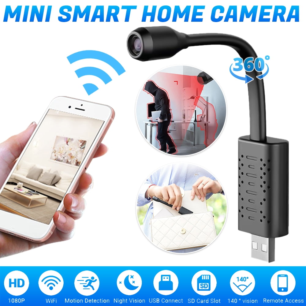USB Plug Wi-Fi Wireless Camera -DFITO Security Cameras Small 1080p HD Nanny Cam,with 32GB SD Card