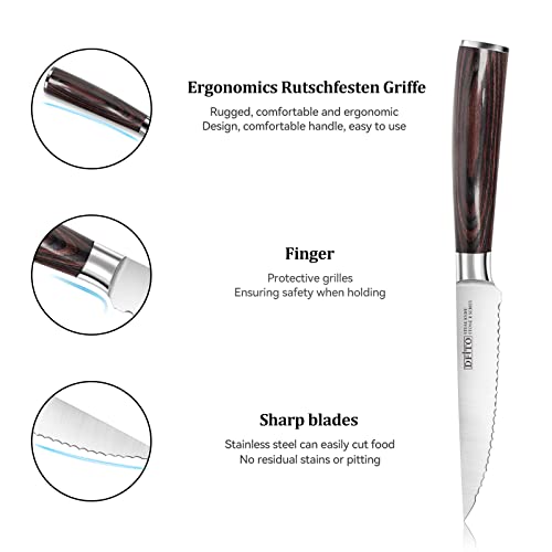 Steak Knife Set of 4,Premium Smooth Serrated Dinner Knives with Gift Box