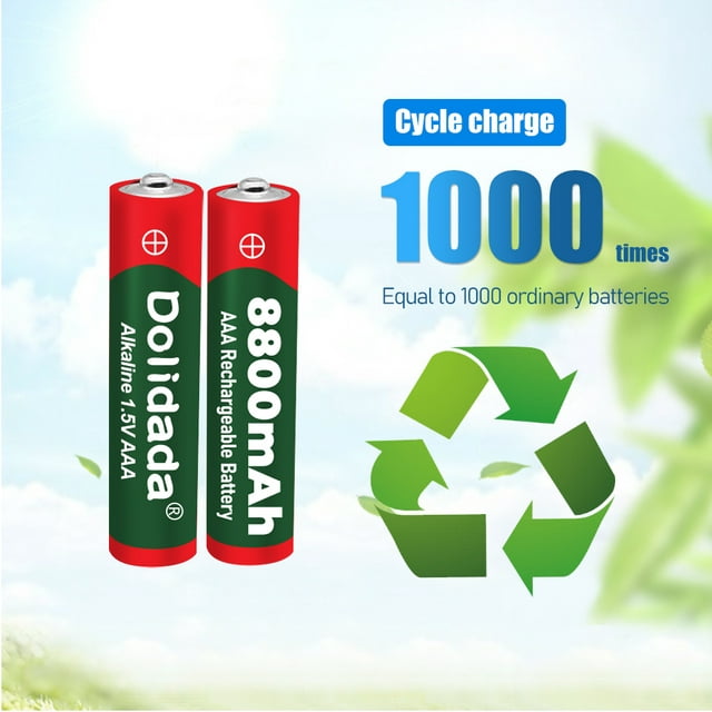 DFITO 16 Pcs 1.5VAAA Rechargeable High-Performance Alkaline Batteries, Recharge up to 1000 Times, Standard Capacity 8800 mAh, Pre-Charged