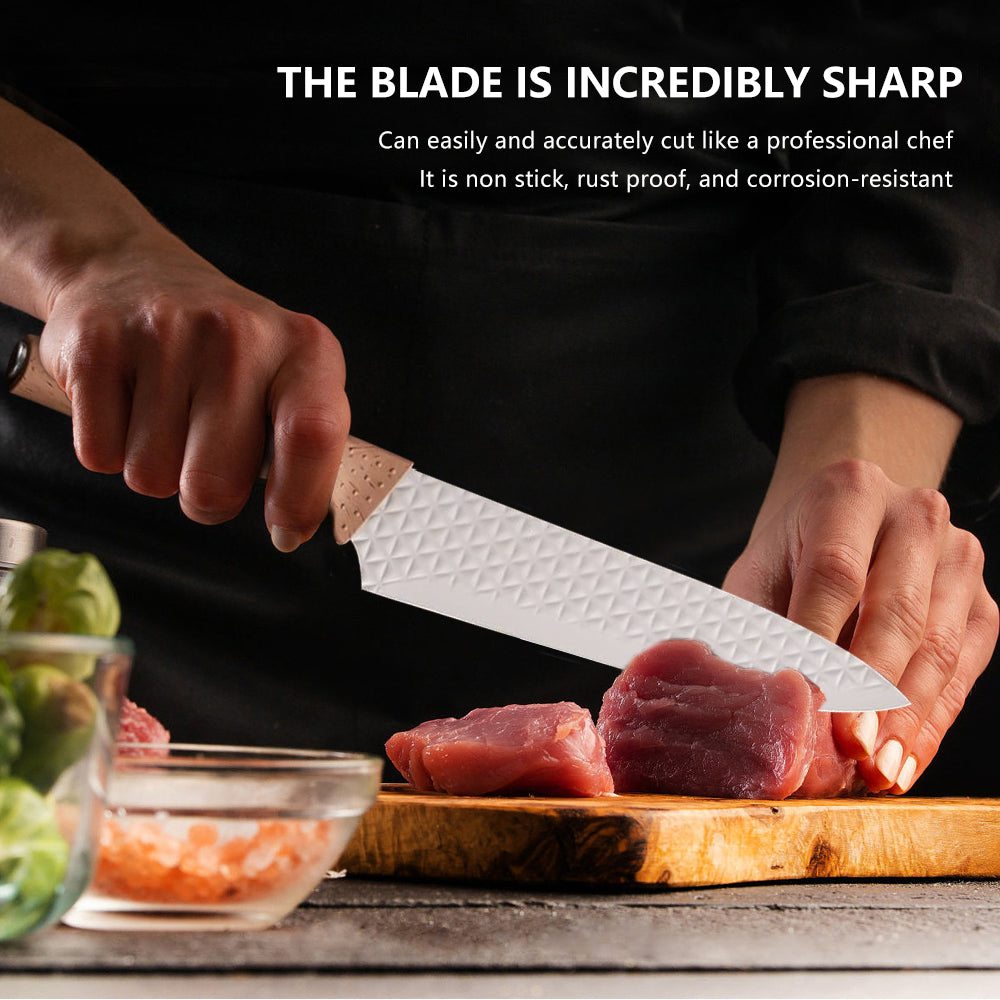 Kitchen Knife Set, Professional Stainless Steel Knives Set for Kitchen with Universal Knife Block