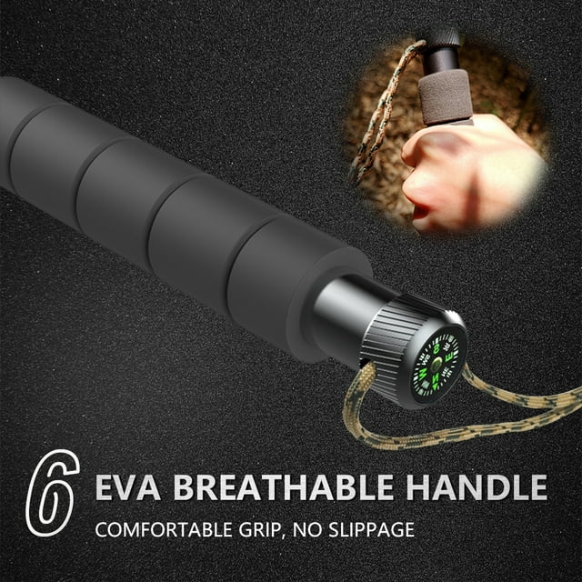 Trekking Poles Survival Set, DFITO Alumimum Alloy Lightweight Collapsible Hiking Poles Sticks Tactical Alpenstock