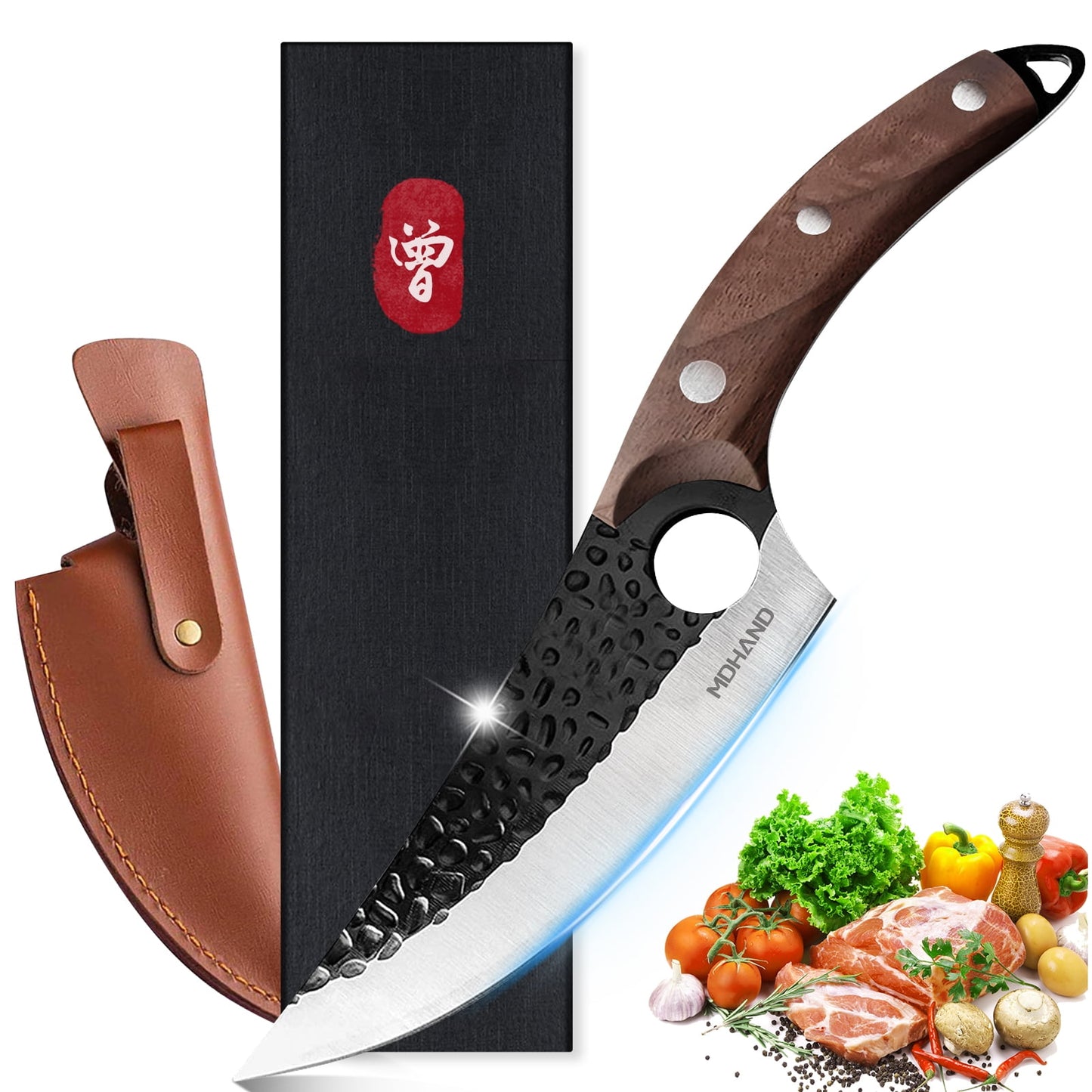 DFITO 5.8" Chef Knife, 4Cr14 Stainless Steel with Padauk Wood Handle