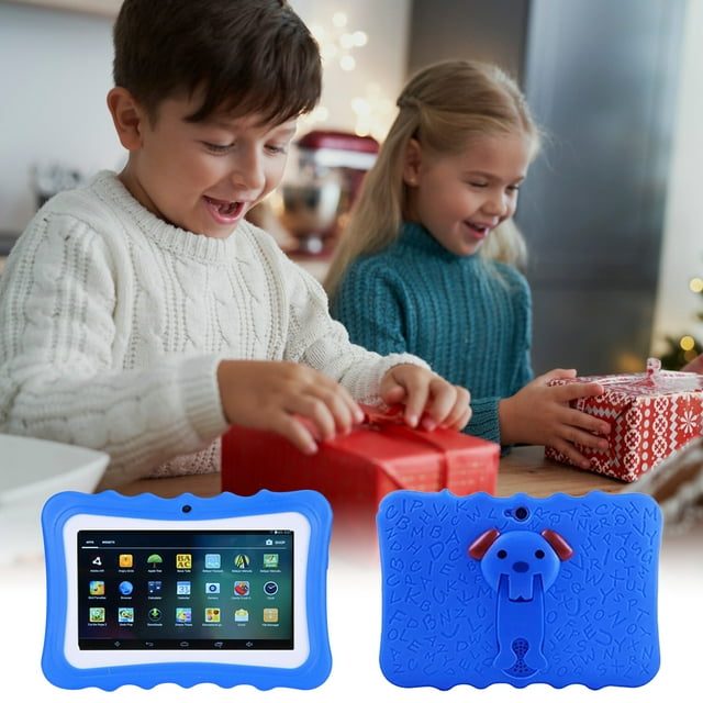 Android Kids Tablet,DFITO 1GB RAM 16GB ROM Kids Tablets, 7 inch Tablet with Case, Dual Camera, Educational Games, WiFi (Blue)