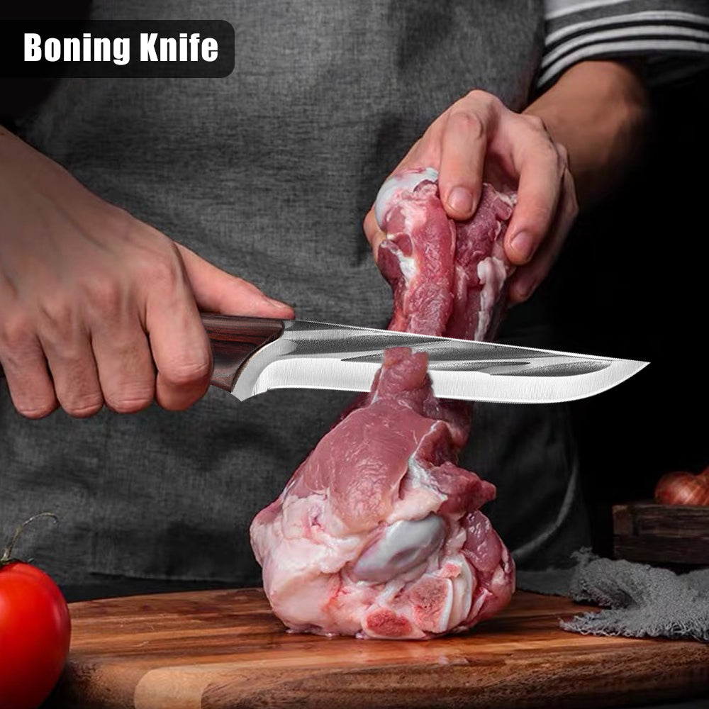 3PCS Butcher Knife Set Hand Forged chef knife Boning Knife