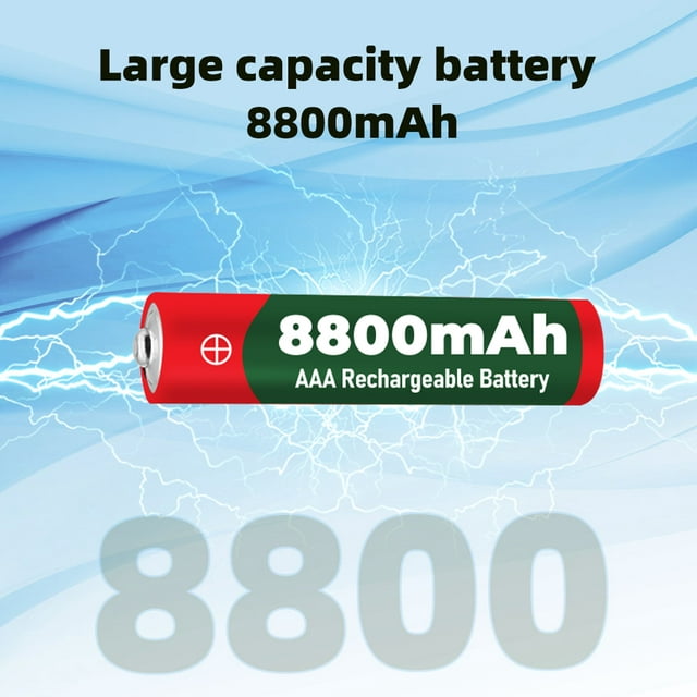 DFITO 16 Pcs 1.5VAAA Rechargeable High-Performance Alkaline Batteries, Recharge up to 1000 Times, Standard Capacity 8800 mAh, Pre-Charged