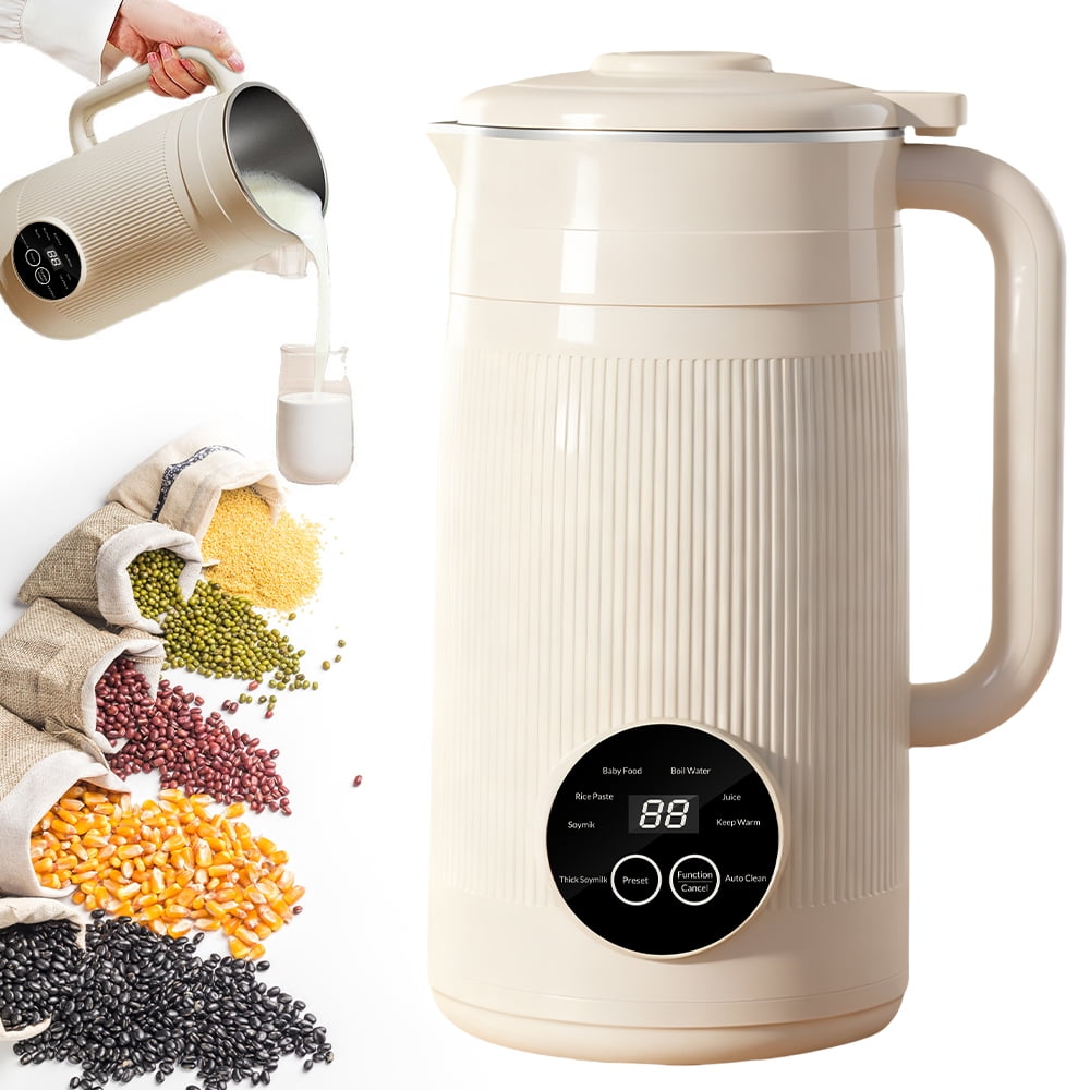 Pflanzlicher Milchbereiter, 1200ml Nussmilchmaschine, Automatische Mandel-, Soja-, Hafer-, Kokosmilch mit Selbstreinigungs- und Warmhaltefunktion