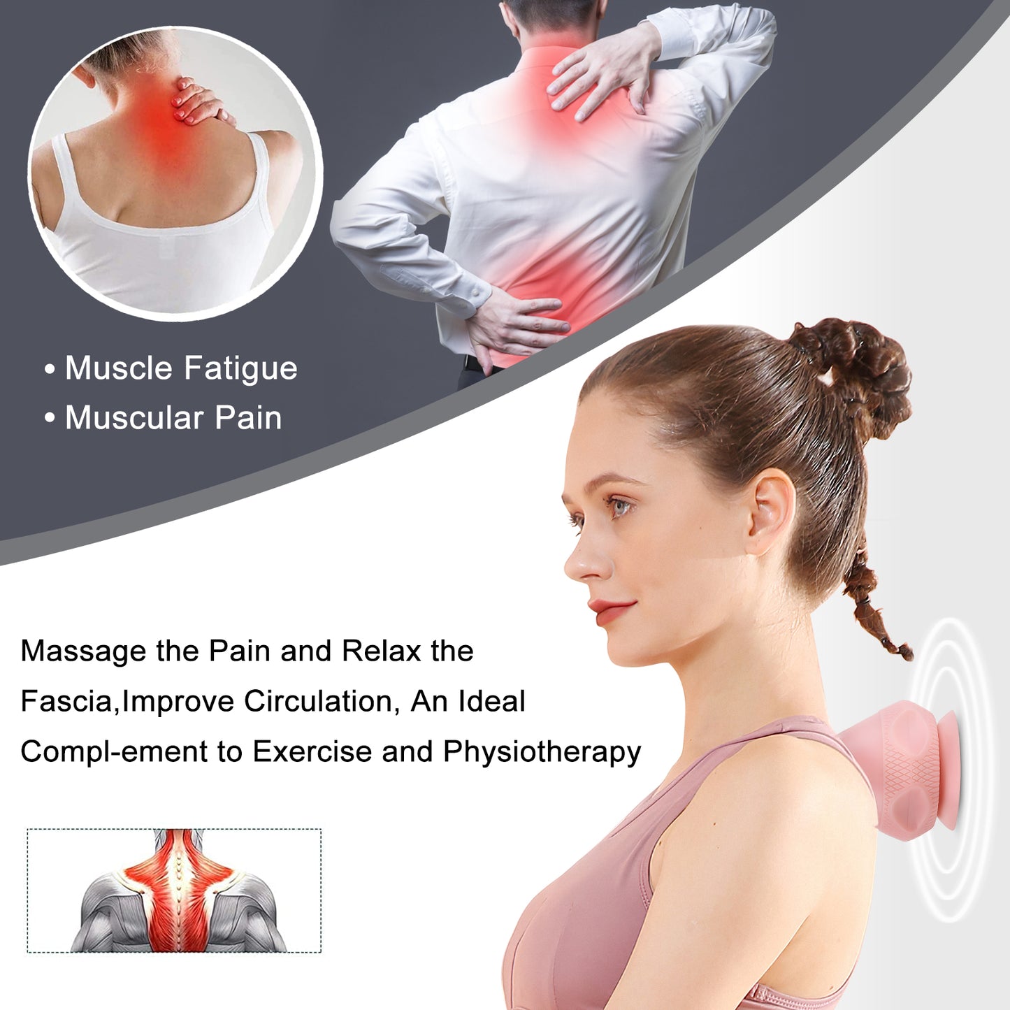 Mountable Massage Therapy Tool - Multi-Surface Suction Cup Wall Massage Tool for Sore Muscles, Myofascial Release, Stress Relief, Trigger Point and Deep Tissue Massage