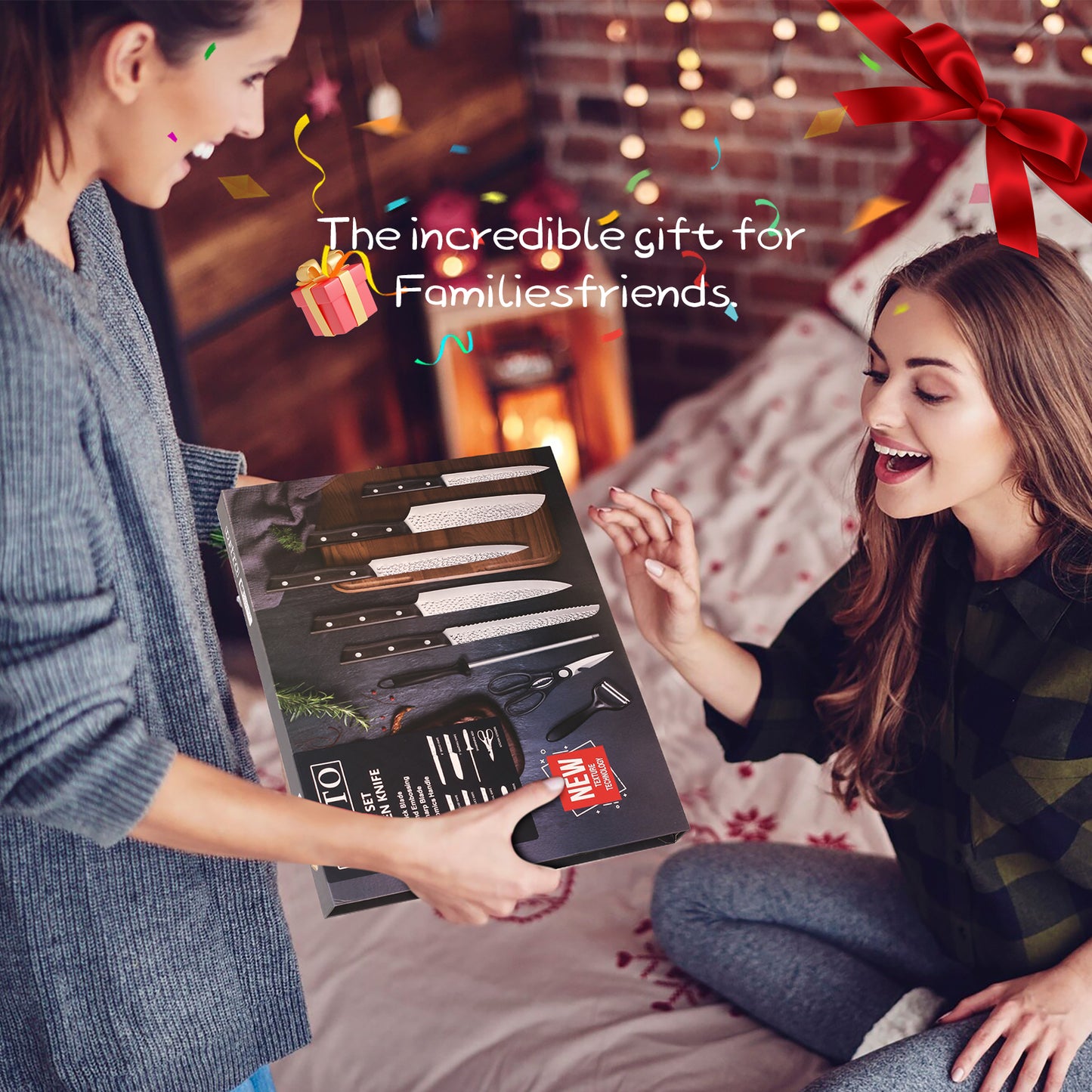 Chef Knife Set, 8Pcs Stainless Steel Kitchen Knife Set