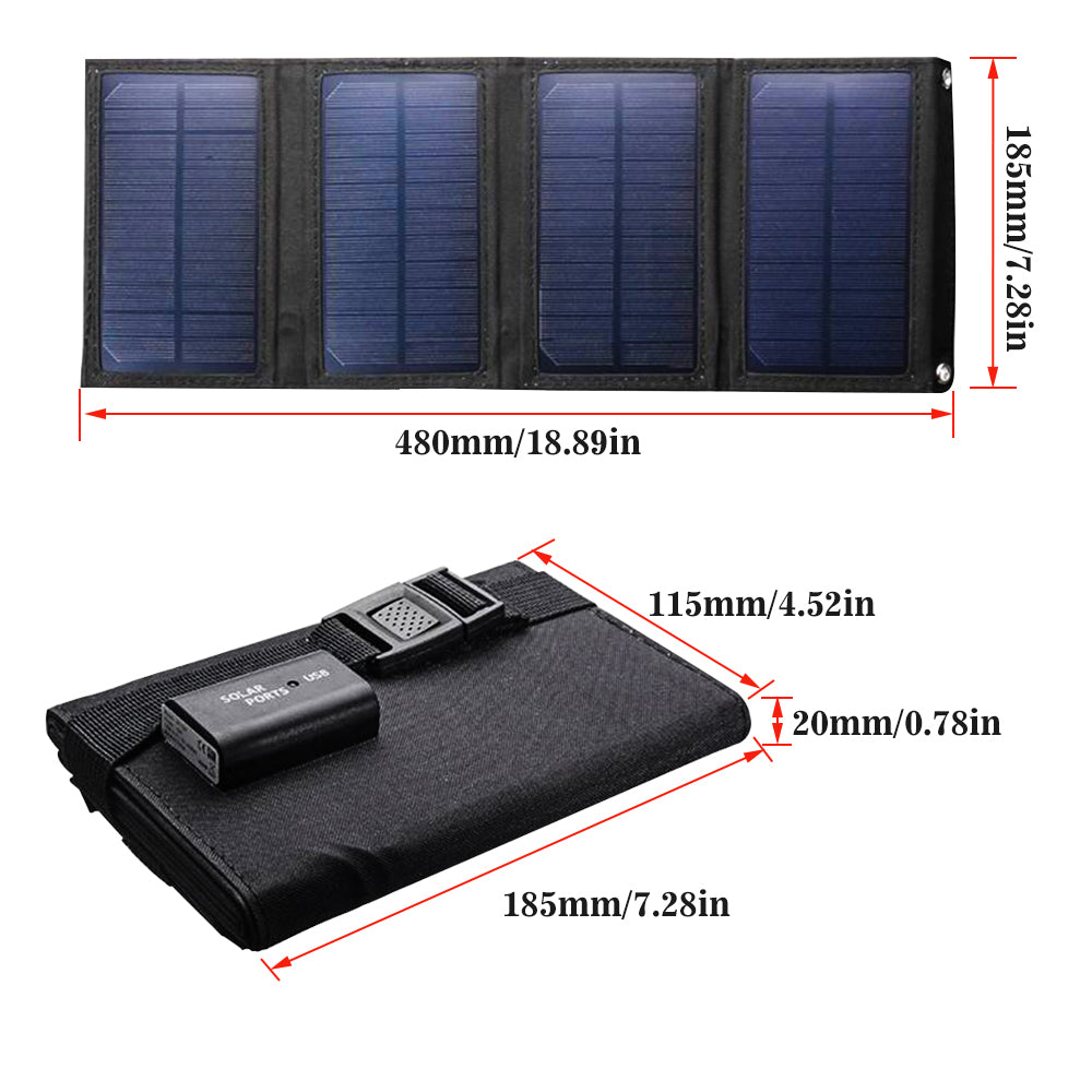 DFITO 100 Watts 10 Volts Monocrystalline Solar Panel Foldable USB Solar Panel Power Bank for Camping Hiking