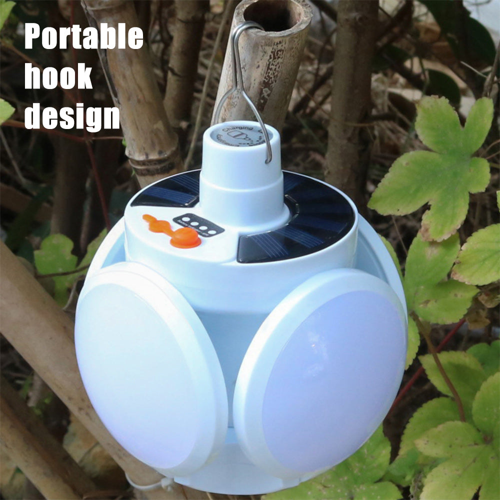 LED Camping Lantern Rechargeable,DFITO Solar Camp Lantern with USB Cablefor Indoor Outdoor Home Light Power Outages