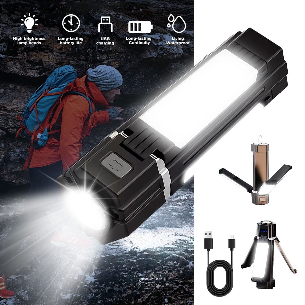 Folding Solar LED Camping with Sidelight,DFITO Lantern Collapsible Light USB Rechargeable Phone Charger, Portable Outdoor Waterproof Hanging Tent Lamp Emergency Light for Home Power Failure