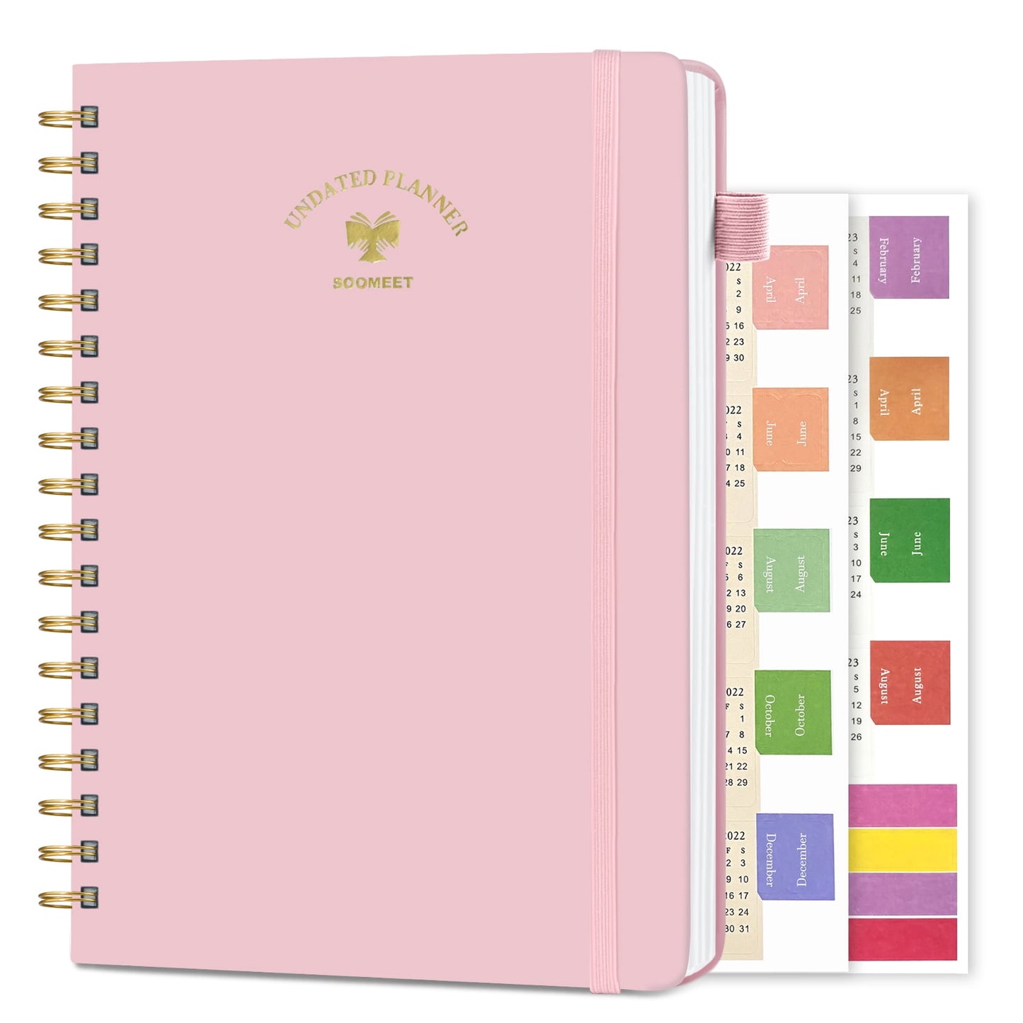 DFITO Meeting Notebook for Work with Action Items, Large Size - 7inch x 10inch, Hardcover Spiral Meeting Planner, Project Planner for Office Business Meeting Agenda Book, Pink
