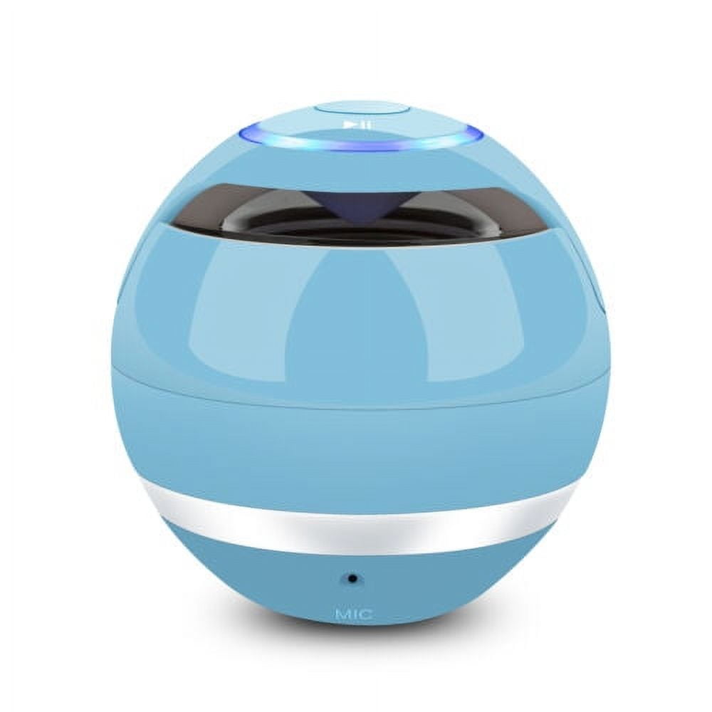 DFITO Portable Bluetooth Mini Speaker, Wireless Speaker Outdoor Super Bass 360 Stereo Sound USB/TF/FM Radio with LED Light Rechargeable for Home and Travel, Outdoor Music Party Show Speaker,Blue