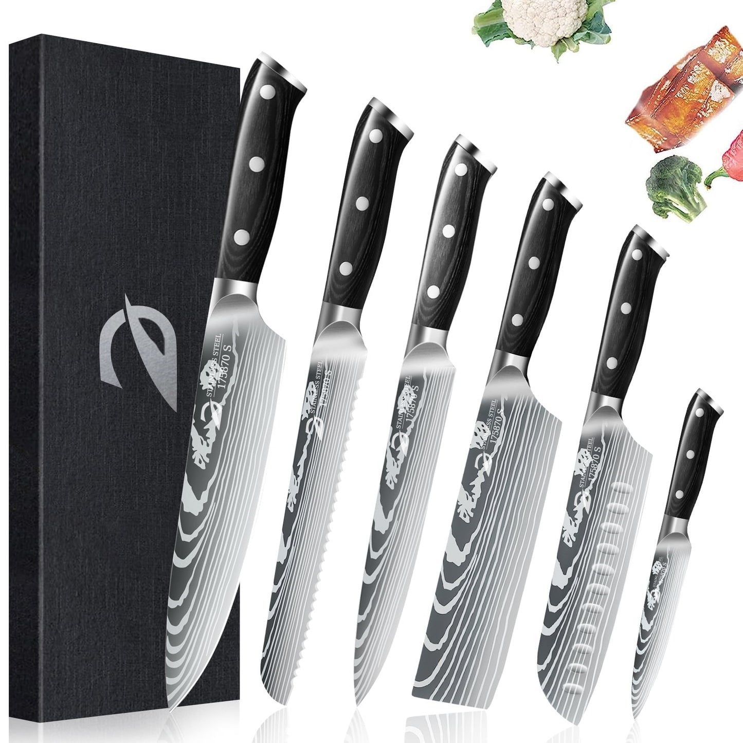 Kitchen Knife Set,DFITO 6-PCS Chef Knife Set, Cutlery Set Gift