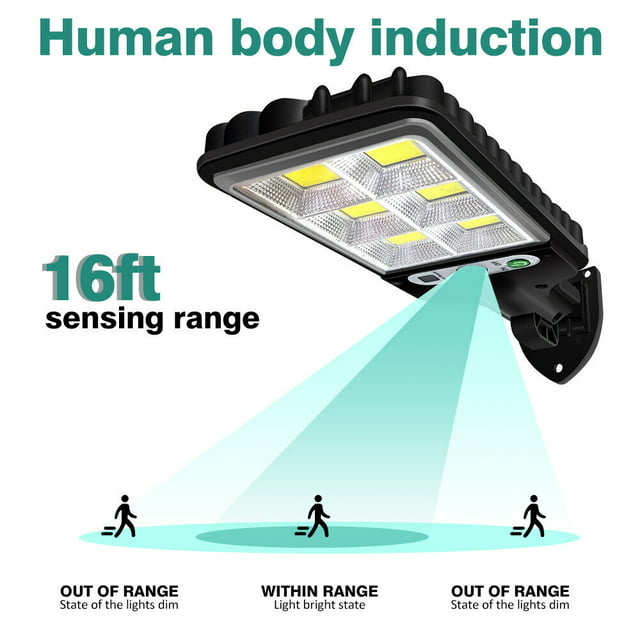 DFITO Solar Street Light, Outdoor Lamp Parking Lot Lights LED Solar Power Street Light Home Solar Lighting Dusk to Dawn W/Sensor Solar Lights for Garden Patio Street Basketball Court