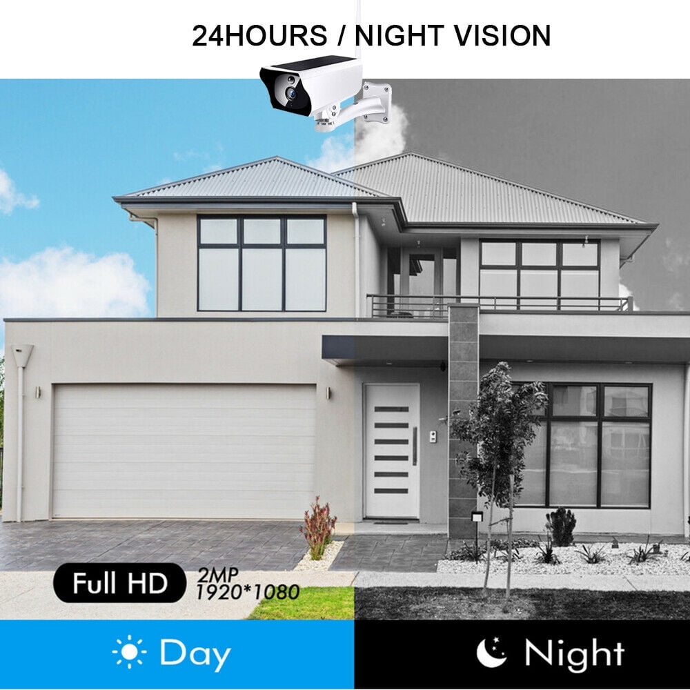 DFITOO utdoor Solar Powered Security Camera, Two Way Audio Waterproof 1080P with Night Vision, Night Vision,Human PIR Motion Detection