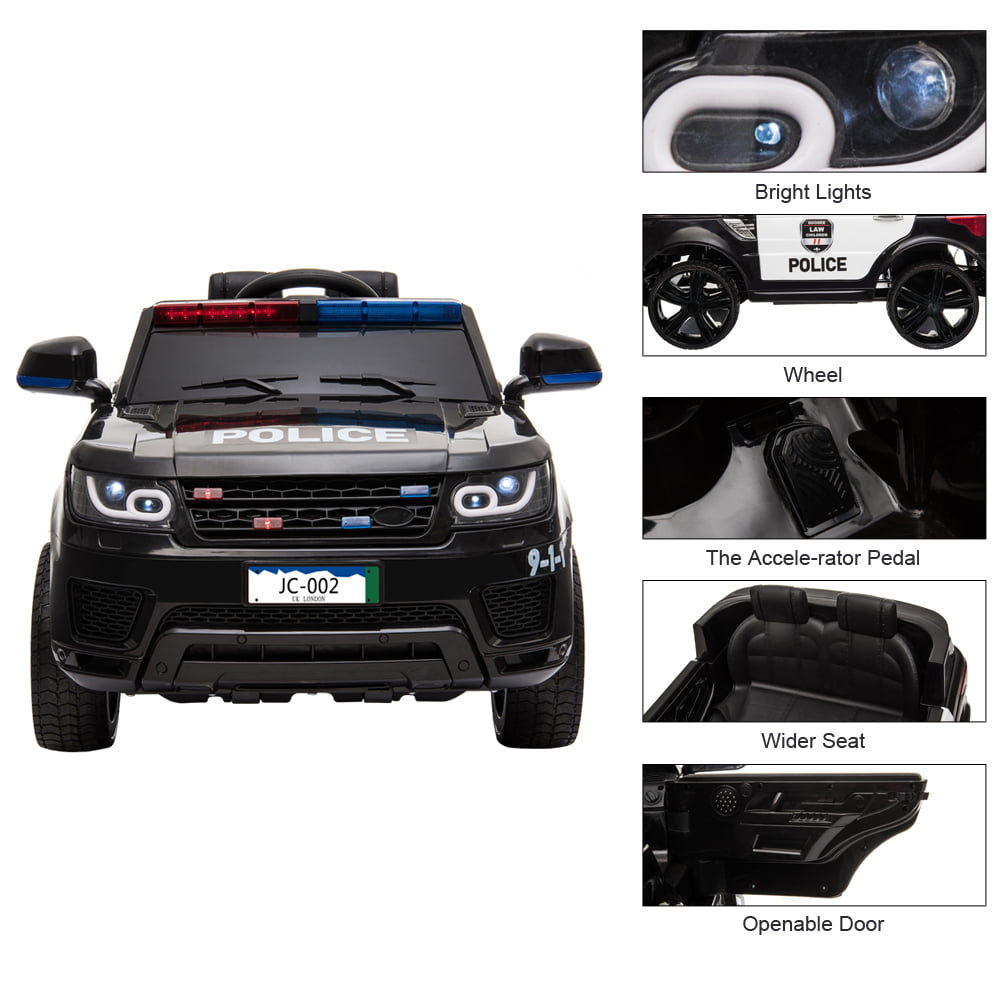 Kids Ride on Toys Police Car, DFITO 12 Volt Ride on Cars with Remote Control,Battery Powered Electric Vehicles