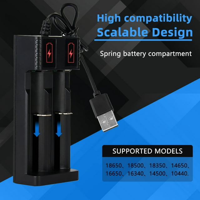 2 Slot Battery Charger for 14500 16340 Rechargeable Batteries