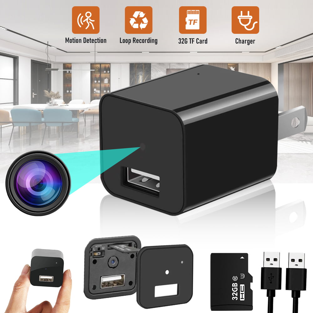 DFITO 1080P USB Charger Security Camera, Mini Cameras, Surveillance Camera with Audio Video for Home