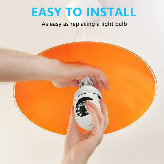 Light Bulb Camera, DFITO Home Security Camera Wireless Wi-Fi Outdoor Surveillance Camera with Light Bulb 1080 HD Motion Detection 360 Degree Wide Angle