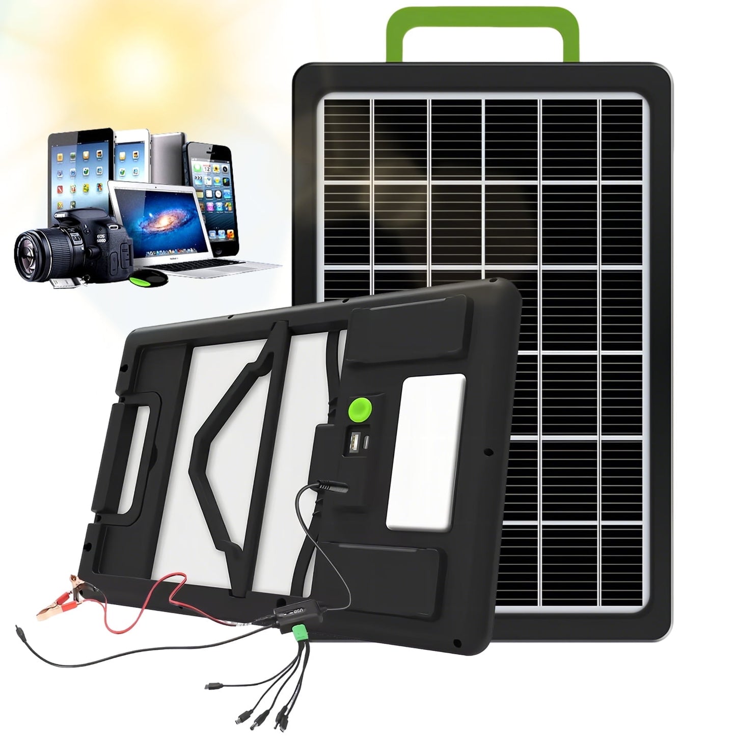 15 Watt Portable Solar Panel for Camping,DFITO Monocrystalline Panel Solar with Charging Cable