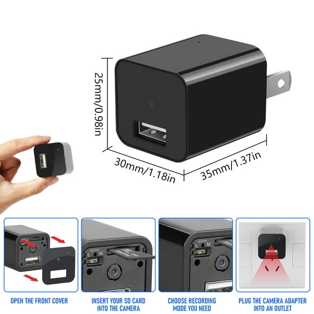 Home Camera with HD 1080P Video/Audio,WIFI Wireless Mini Camera Small USB Charger Camera for Home Security Motion Detection,Support iOS Android
