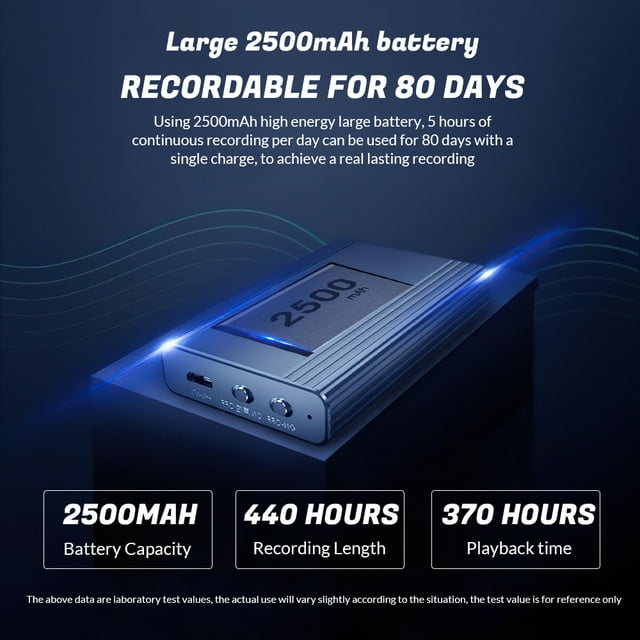 Voice Recorder with 2500mAh Battery for 400 Hours Continuous Recording,DFITO Magnetic Mini Voice Activated Recorder Perfect for Meetings, Cars,Lectures