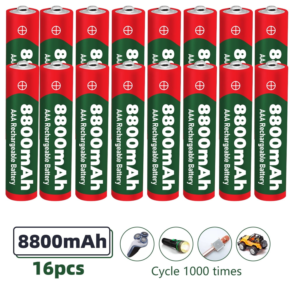 DFITO 1.5V Alkaline AAA 8800mAh Rechargeable Battery Cell, 16PCS