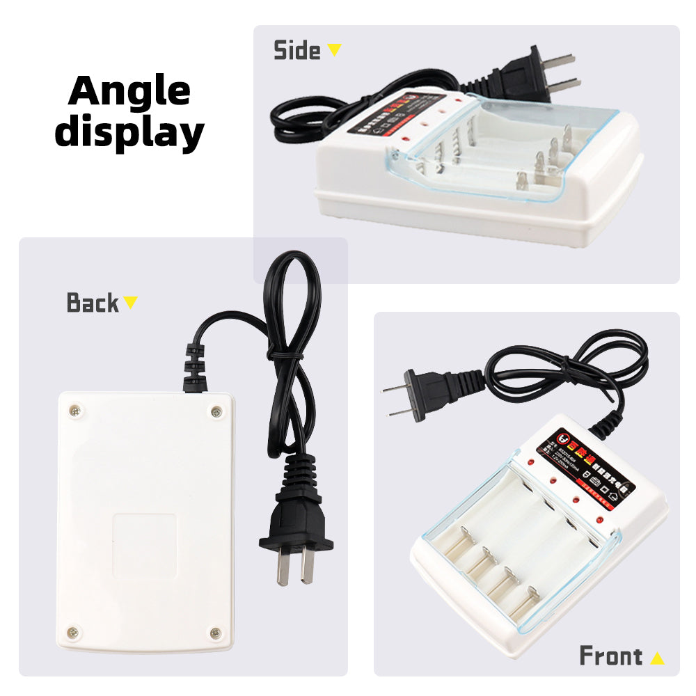 DFITO 4 Slots 1.5V AA/AAA Rechargeable Battery Charger Smart Charger Cable