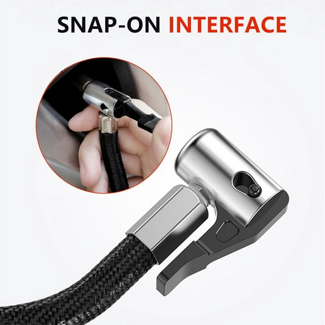 Tire Inflator Air Compressor, DFITO Portable Car Air Pump with Pointer Pressure Gauge, 12V 150 Psi Cordless, Bright LED Light