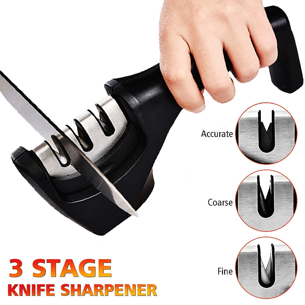 Kitchen Knife Sharpener - 3-Stage Knife Sharpening Tool Helps Repair