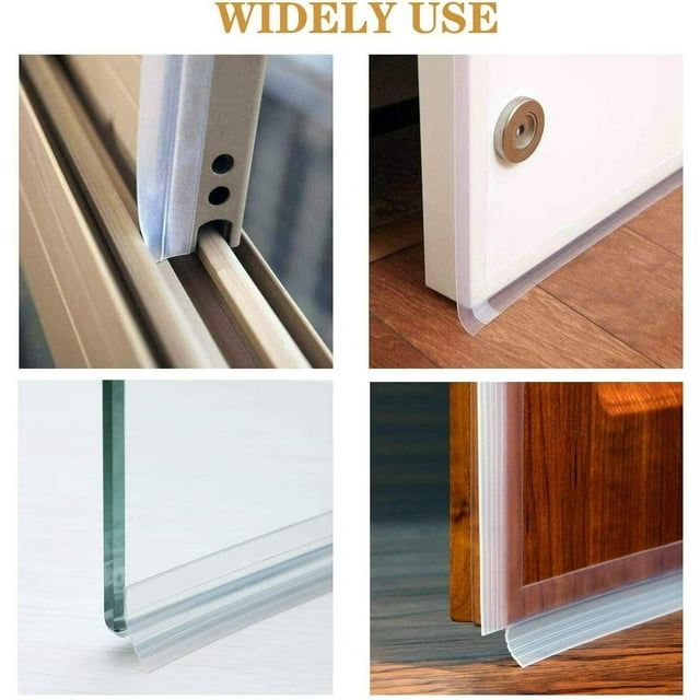 DFITO Weather Stripping Silicone Seal Strip Sealing Tape Window Silicone Door Stopper Clear Self Adhesive Weather Stripping Bottom Stopper