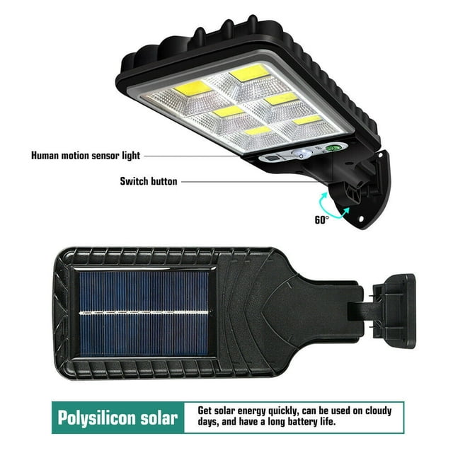 DFITO Solar Street Light, Outdoor Lamp Parking Lot Lights LED Solar Power Street Light Home Solar Lighting Dusk to Dawn W/Sensor Solar Lights for Garden Patio Street Basketball Court
