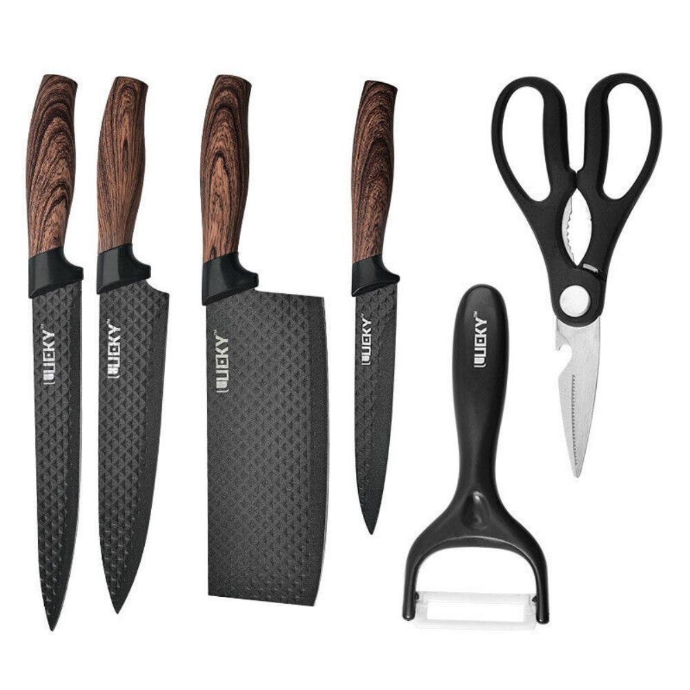 6 Pcs Kitchen Knife Set, Professional Chef Knife Set, Stainless Steel Knife Set with Gift Case