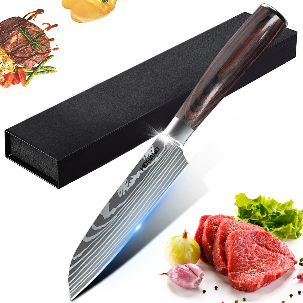 Chef Knife, 5 Inch High Carbon Stainless Steel Sharp Kitchen Knife with Ergonomic Handle